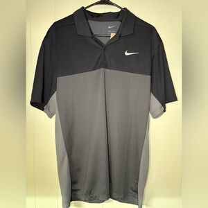 Nike Dri Fit  Men's Black and Gray Golf  Polo Shirt